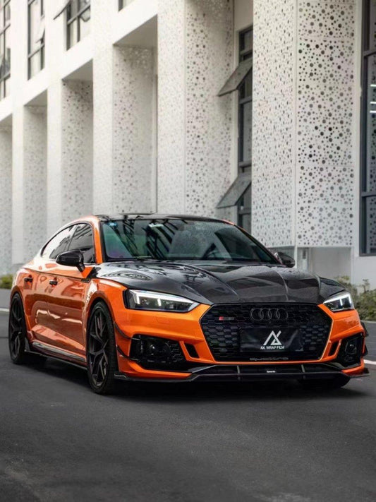 Audi RS5 B9 2018 2019 2020 with Aftermarket Parts - Front Canards Pre-preg Carbon Fiber from Karbel Carbon