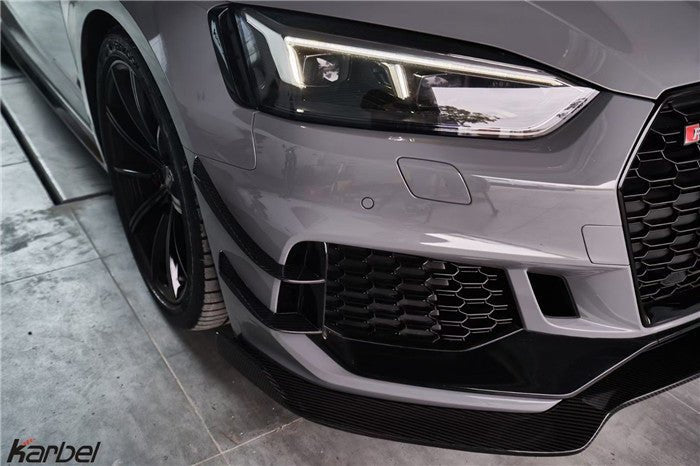 Karbel Carbon Dry Carbon Fiber Front Canards For Audi RS5 B9 2018-2020 - Performance SpeedShop
