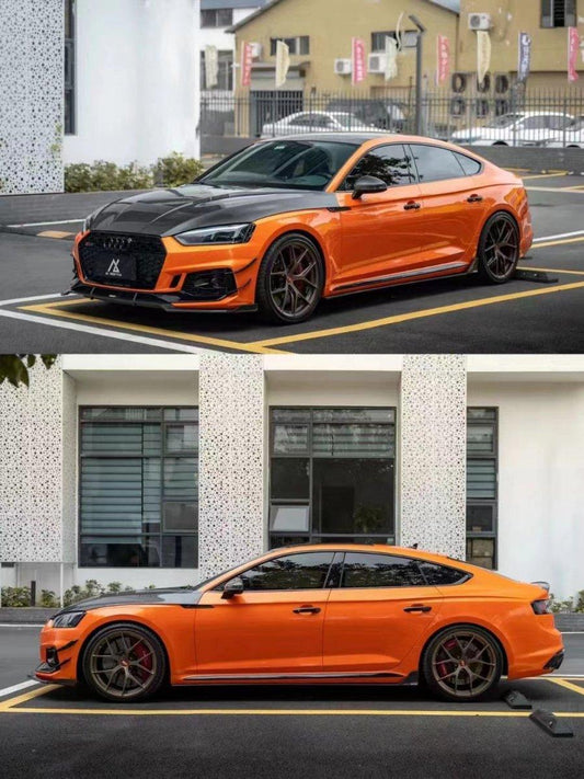 Audi RS5 B9 2018 2019 2020 with Aftermarket Parts - Front Canards Pre-preg Carbon Fiber from Karbel Carbon