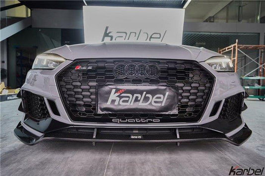 Audi RS5 B9 2018 2019 2020 with Aftermarket Parts - Front Canards Pre-preg Carbon Fiber from Karbel Carbon