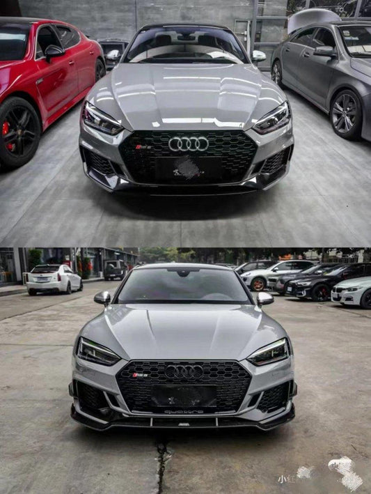 Audi RS5 B9 2018 2019 2020 with Aftermarket Parts - Front Canards Pre-preg Carbon Fiber from Karbel Carbon