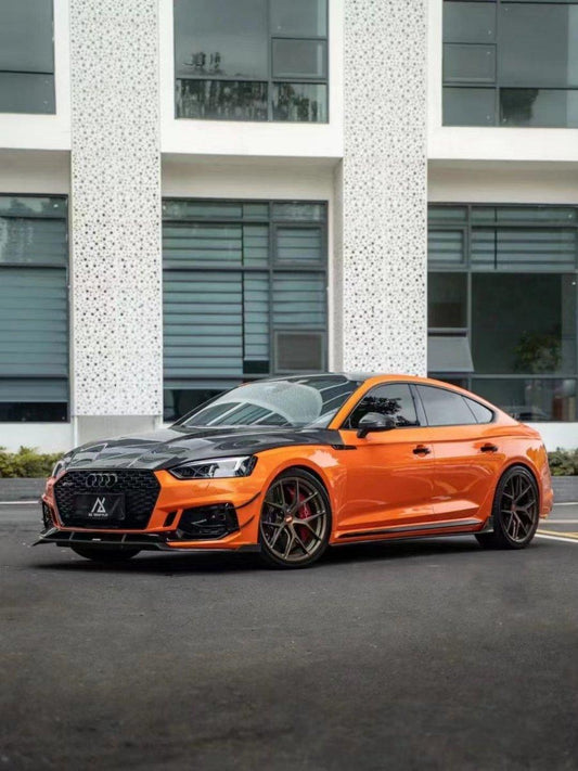 Audi RS5 B9 2018 2019 2020 with Aftermarket Parts - Front Canards Pre-preg Carbon Fiber from Karbel Carbon