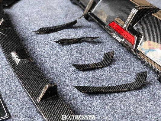 Audi RS5 B9 2018 2019 2020 with Aftermarket Parts - Front Canards Pre-preg Carbon Fiber from Karbel Carbon