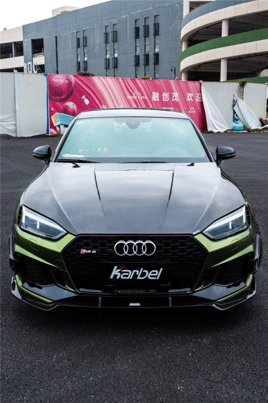 Audi RS5 B9 2018 2019 2020 with Aftermarket Parts - Front Canards Pre-preg Carbon Fiber from Karbel Carbon