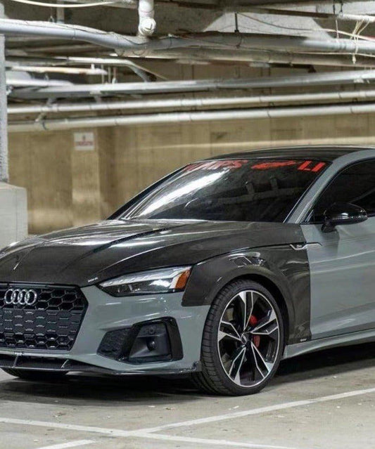 Audi S5 A5 B9 2017 2018 2019 with Aftermarket Parts - Front Fenders Pre-preg Carbon Fiber from Karbel Carbon