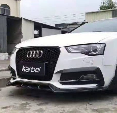 Audi S5 A5 S-line (with s-line bumper, does not base model) B8.5 2012-2016 with Aftermarket Parts - Front Lip Pre-preg Carbon Fiber from Karbel Carbon