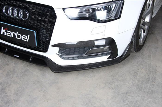 Audi S5 A5 S-line (with s-line bumper, does not base model) B8.5 2012-2016 with Aftermarket Parts - Front Lip Pre-preg Carbon Fiber from Karbel Carbon