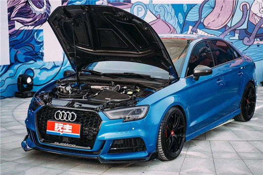 Audi RS3 8V 8V.5 2018 2019 2020 with Aftermarket Parts - Front Lip Pre-preg Carbon Fiber from TAKD Carbon