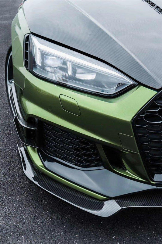 Audi RS5 B9 2018 2019 2020 with Aftermarket Parts - Front Lip Pre-preg Carbon Fiber from Karbel Carbon