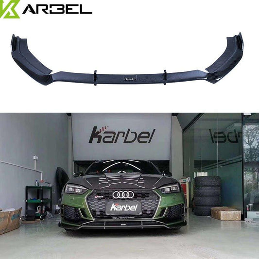 Audi RS5 B9 2018 2019 2020 with Aftermarket Parts - Front Lip Pre-preg Carbon Fiber from Karbel Carbon