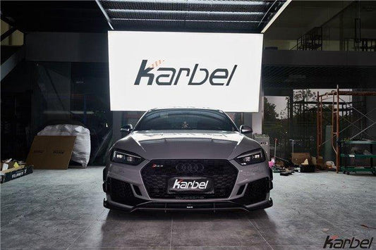 Audi RS5 B9 2018 2019 2020 with Aftermarket Parts - Front Lip Pre-preg Carbon Fiber from Karbel Carbon