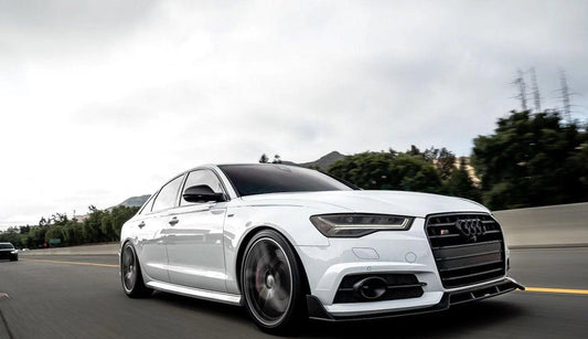 Audi S6 / A6 Avant / A6 S-Line (with s-line bumper, does not base model) C7.5 2016 2017 2018 with Aftermarket Parts - Front Lip Pre-preg Carbon Fiber from Karbel Carbon