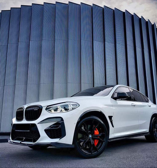 BMW X3M X3MC F97 Pre-LCI 2019 2020 2021 & X4M X4MC F98 Pre-LCI 2019 2020 2021 with Aftermarket Parts - Front Lip Pre-preg Carbon Fiber from Karbel Carbon