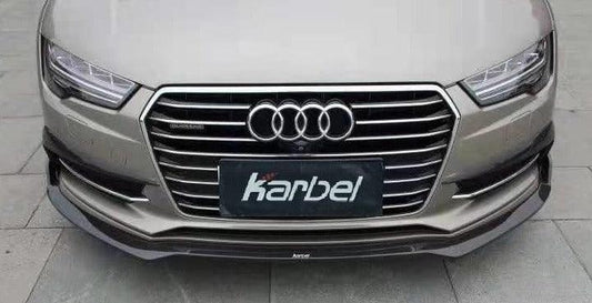 Audi S7 A7 S-line (with s-line bumper, does not base model) C7.5 2016-2018 with Aftermarket Parts - Front Lip Pre-preg Carbon Fiber from Karbel Carbon