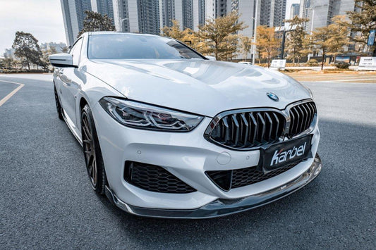 BMW 8 Series M850 840 (With M-Package Bumper) G14 G15 G16 2018 2019 2020 2021 2022 2023 2024 with Aftermarket Parts - Front Lip Pre-preg Carbon Fiber from Karbel Carbon