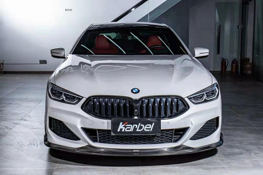 BMW 8 Series M850 840 (With M-Package Bumper) G14 G15 G16 2018 2019 2020 2021 2022 2023 2024 with Aftermarket Parts - Front Lip Pre-preg Carbon Fiber from Karbel Carbon