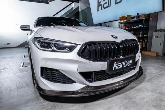 BMW 8 Series M850 840 (With M-Package Bumper) G14 G15 G16 2018 2019 2020 2021 2022 2023 2024 with Aftermarket Parts - Front Lip Pre-preg Carbon Fiber from Karbel Carbon