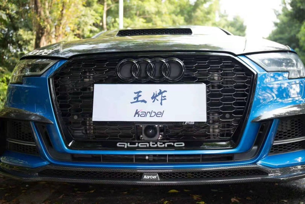 Karbel Carbon Dry Carbon Fiber Front Lip Ver.1 for Audi A3 S Line & S3 2017-2020 Sedan - Performance SpeedShop