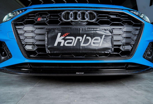 Audi S4 A4 S-line (with s-line bumper, does not fit base model) B9.5 2020 2021 2022 2023 2024 with Aftermarket Parts - Front Lip Pre-preg Carbon Fiber from Karbel Carbon