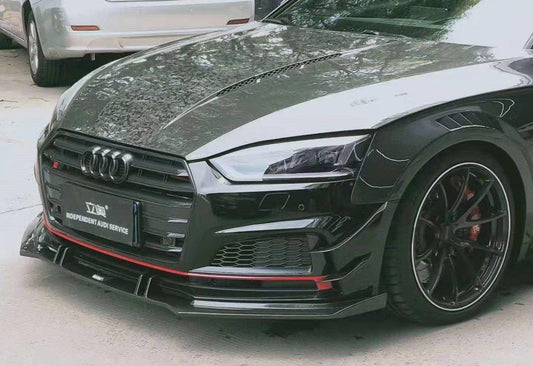 Audi S5 A5 (with s-line bumper, does not base model) B9 2017-2019 with Aftermarket Parts - V1 Front Lip Pre-preg Carbon Fiber from Karbel Carbon