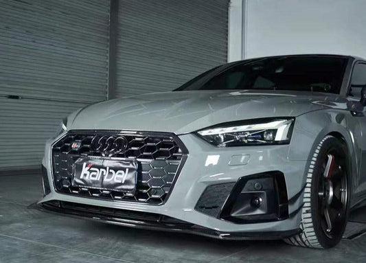 Audi S5 A5 (with s-line bumper, does not base model) B9.5 2020-ON with Aftermarket Parts - V1 Style Front Lip Pre-preg Carbon Fiber from Karbel Carbon