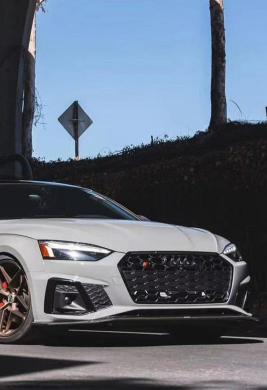 Audi S5 A5 (with s-line bumper, does not base model) B9.5 2020-ON with Aftermarket Parts - V1 Style Front Lip Pre-preg Carbon Fiber from Karbel Carbon