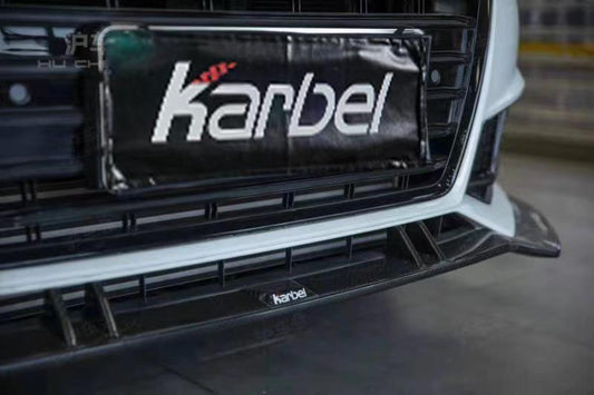 Audi S4 A4 S-line (with s-line bumper, does not fit base model) B9 2017 2018 with Aftermarket Parts - Front Lip Pre-preg Carbon Fiber from Karbel Carbon