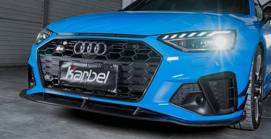 Audi S4 A4 S-line (with s-line bumper, does not fit base model) B9.5 2020-ON with Aftermarket Parts - Front Lip Pre-preg Carbon Fiber from Karbel Carbon