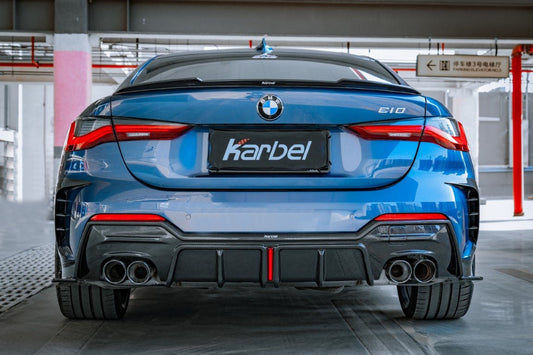 BMW 4 series 430i (with M-package bumper, does not fit base model) M440i G22 G23 2020-ON with Aftermarket Parts - Rear Bumper Canards Pre-preg Carbon Fiber from Karbel Carbon