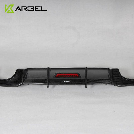 Audi RS3 8V.5 2018 2019 2020 with Aftermarket Parts -  Rear Diffuser Pre-preg Carbon Fiber from Karbel Carbon