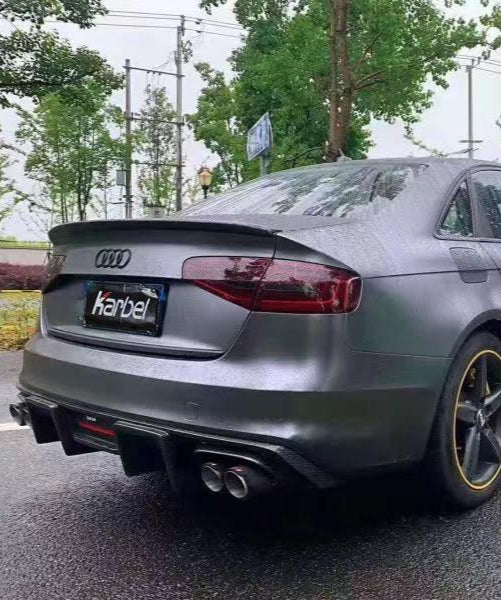 Audi S4 A4 S-line (with s-line bumper, does not fit base model) B8.5 2013 2014 2015 2016 with Aftermarket Parts - Rear Diffuser Pre-preg Carbon Fiber from Karbel Carbon