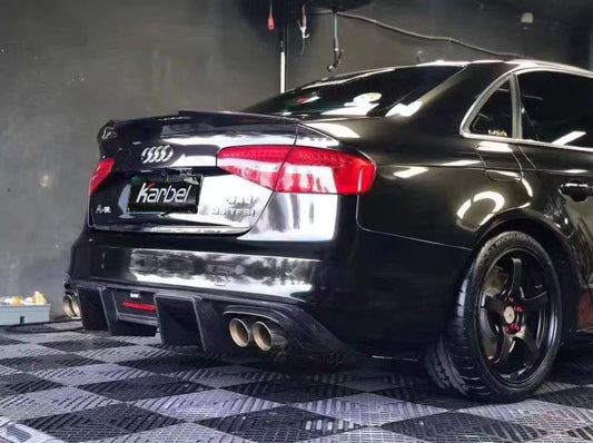 Audi S4 A4 S-line (with s-line bumper, does not fit base model) B8.5 2013 2014 2015 2016 with Aftermarket Parts - Rear Diffuser Pre-preg Carbon Fiber from Karbel Carbon