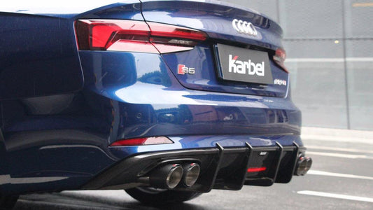 Audi S5 A5 (with s-line bumper, does not base model) B9 2017 2018 2019 with Aftermarket Parts - Rear Diffuser Pre-preg Carbon Fiber from Karbel Carbon