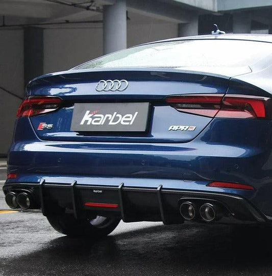 Audi S5 A5 (with s-line bumper, does not base model) B9 2017 2018 2019 with Aftermarket Parts - Rear Diffuser Pre-preg Carbon Fiber from Karbel Carbon