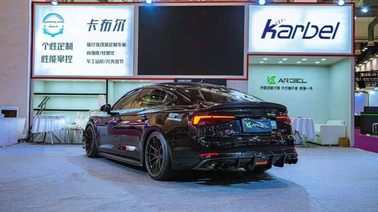 Audi S5 A5 (with s-line bumper, does not base model) B9 2017 2018 2019 with Aftermarket Parts - Rear Diffuser Pre-preg Carbon Fiber from Karbel Carbon