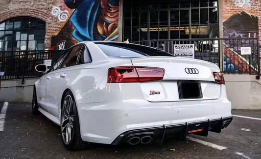 Audi S6 / A6 Avant / A6 S-Line (with s-line bumper, does not base model) C7.5 2016-2018 with Aftermarket Parts - Rear Diffuser Pre-preg Carbon Fiber from Karbel Carbon