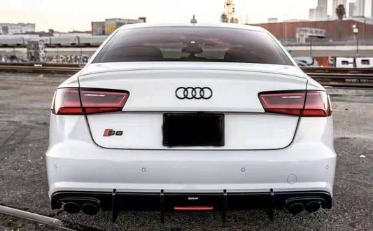 Audi S6 / A6 Avant / A6 S-Line (with s-line bumper, does not base model) C7.5 2016-2018 with Aftermarket Parts - Rear Diffuser Pre-preg Carbon Fiber from Karbel Carbon