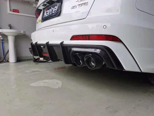 Audi S6 / A6 Avant / A6 S-line / A6 C8 2019 2020 2021 2022 2023 2024 with Aftermarket Parts - Rear Diffuser Pre-preg Carbon Fiber from Karbel Carbon