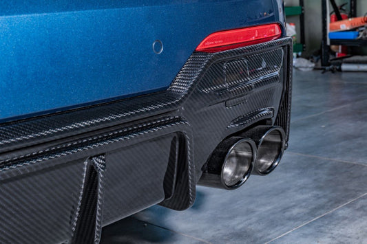 BMW 4 series 430i M440i G22 G23 2020-ON with Aftermarket Parts - Rear Diffuser & Canards Pre-preg Carbon Fiber from Karbel Carbon