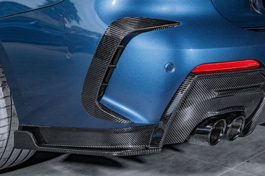 BMW 4 series 430i M440i G22 G23 2020-ON with Aftermarket Parts - Rear Diffuser & Canards Pre-preg Carbon Fiber from Karbel Carbon