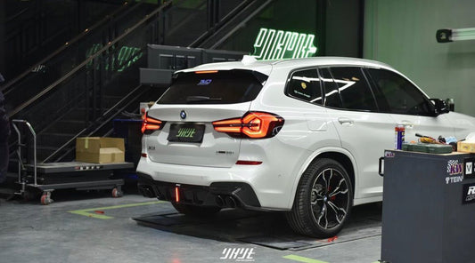 BMW X3 G01 Pre-LCI 2019 2020 2021 & X3M X3MC F97 Pre-LCI 2019 2020 2021 with Aftermarket Parts - Rear Diffuser & Canards Pre-preg Carbon Fiber from Karbel Carbon