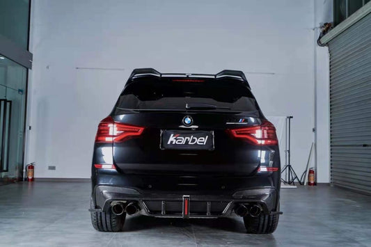 BMW X3 G01 Pre-LCI 2019 2020 2021 & X3M X3MC F97 Pre-LCI 2019 2020 2021 with Aftermarket Parts - Rear Diffuser & Canards Pre-preg Carbon Fiber from Karbel Carbon