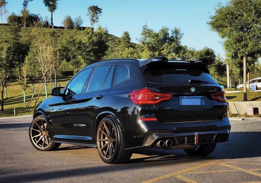 BMW X3 G01 Pre-LCI 2019 2020 2021 & X3M X3MC F97 Pre-LCI 2019 2020 2021 with Aftermarket Parts - Rear Diffuser & Canards Pre-preg Carbon Fiber from Karbel Carbon