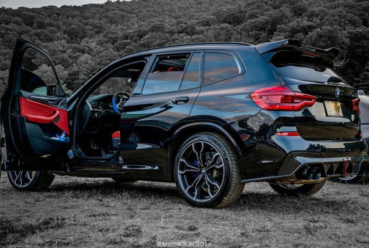 BMW X3 G01 Pre-LCI 2019 2020 2021 & X3M X3MC F97 Pre-LCI 2019 2020 2021 with Aftermarket Parts - Rear Diffuser & Canards Pre-preg Carbon Fiber from Karbel Carbon