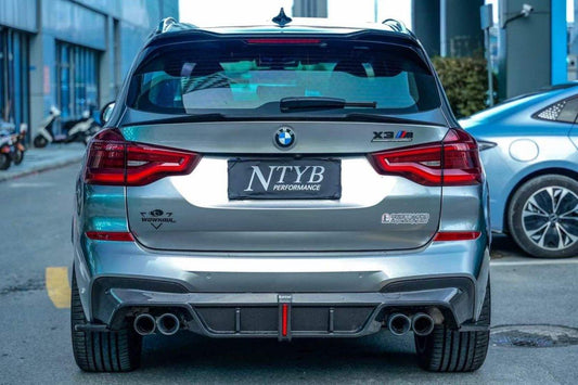 BMW X3 G01 Pre-LCI 2019 2020 2021 & X3M X3MC F97 Pre-LCI 2019 2020 2021 with Aftermarket Parts - Rear Diffuser & Canards Pre-preg Carbon Fiber from Karbel Carbon