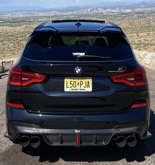 BMW X3 G01 Pre-LCI 2019 2020 2021 & X3M X3MC F97 Pre-LCI 2019 2020 2021 with Aftermarket Parts - Rear Diffuser & Canards Pre-preg Carbon Fiber from Karbel Carbon