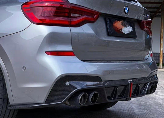 BMW X3 G01 Pre-LCI 2019 2020 2021 & X3M X3MC F97 Pre-LCI 2019 2020 2021 with Aftermarket Parts - Rear Diffuser & Canards Pre-preg Carbon Fiber from Karbel Carbon