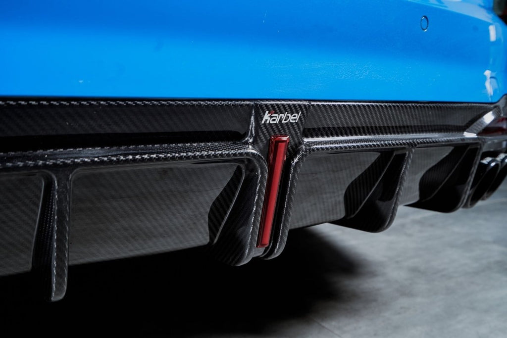 Karbel Carbon Dry Carbon Fiber Rear Diffuser Ver.1 with Brake Light for Audi S4 2020-ON B9.5 - Performance SpeedShop