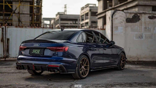 Audi S4 B9.5 2020-ON with Aftermarket Parts - Rear Diffuser & Canards V1 Style Pre-preg Carbon Fiber from Karbel Carbon