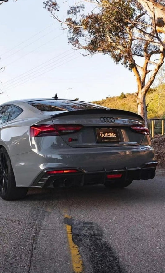 Audi S5 A5 (with s-line bumper, does not base model) B9.5 2020 2021 2022 2023 2024 with Aftermarket Parts - Rear Diffuser Pre-preg Carbon Fiber from Karbel Carbon